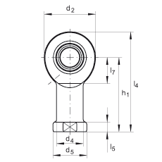 桿端軸承 GIR15-DO, 根據 DIN ISO 12 240-4 標準，帶右旋內螺紋，需維護