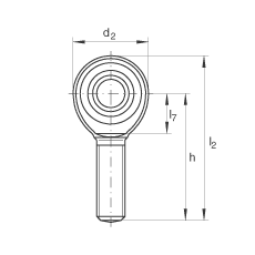 桿端軸承 GAKR25-PW, 根據(jù) DIN ISO 12 240-4 標(biāo)準(zhǔn)，帶右旋外螺紋，需維護