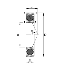 主軸軸承 HCB7002-E-T-P4S, 調(diào)節(jié)，成對(duì)或單元安裝，接觸角 α = 25°，陶瓷球，限制公差